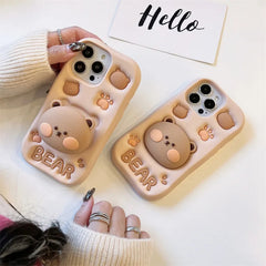 Cute Bear Hidden Holder Stand Case