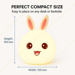 TOYTONIC Silicone Rabbit Night Light, USB Rechargeable, 7-Color Changing LED Lamp