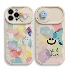 Pastel Abstract Wave Matching Couple Phone Case Set