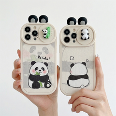 3D Cute Panda Silicon Couple Phone Case