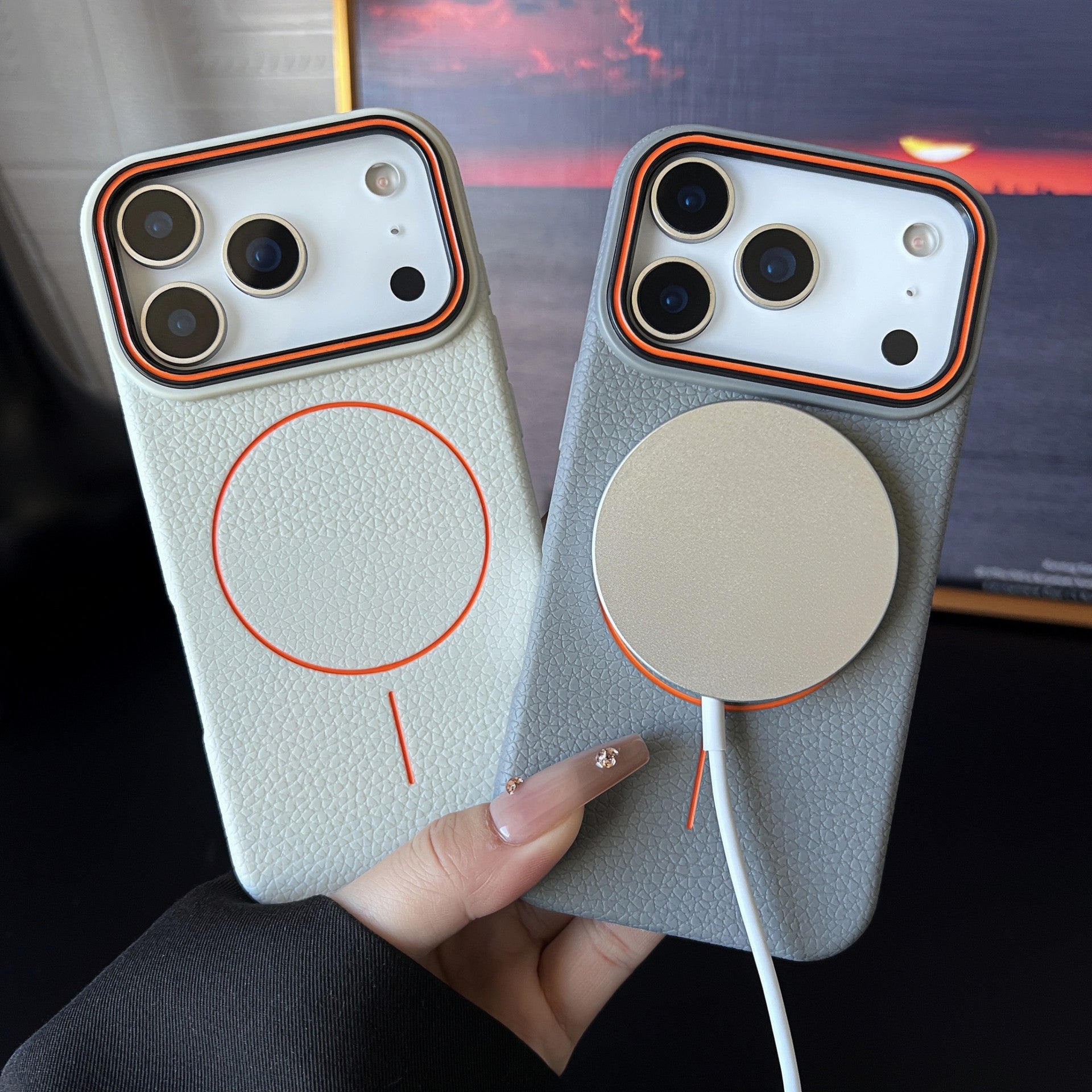 Premium MagSafe Leather Texture iPhone Case