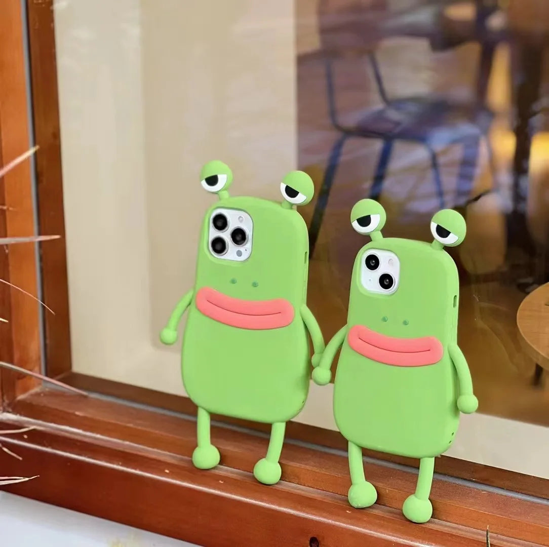 3D Cartoon Frog Silicone Shockproof Phone Case