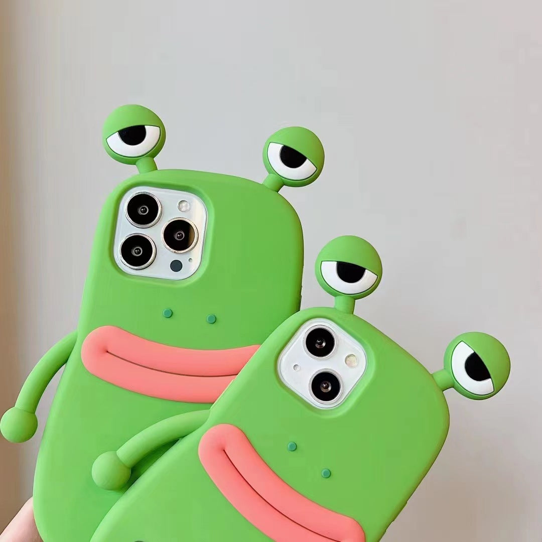 3D Cartoon Frog Silicone Shockproof Phone Case