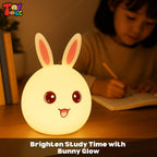 TOYTONIC Silicone Rabbit Night Light, USB Rechargeable, 7-Color Changing LED Lamp