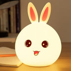 TOYTONIC Silicone Rabbit Night Light, USB Rechargeable, 7-Color Changing LED Lamp
