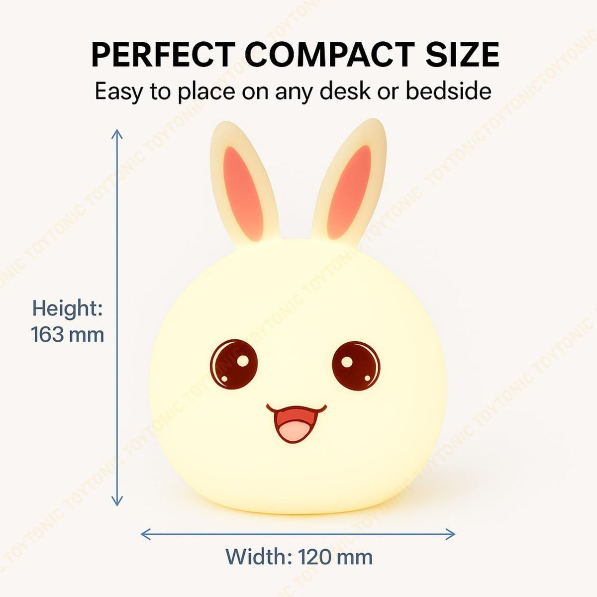 TOYTONIC Silicone Rabbit Night Light, USB Rechargeable, 7-Color Changing LED Lamp