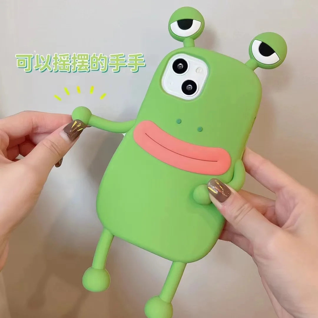 3D Cartoon Frog Silicone Shockproof Phone Case