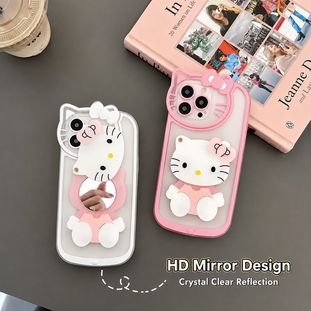 3D Hello Kitty Inspired Makeup Mirror Phone Case
