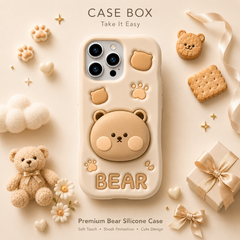 Cute Bear Hidden Holder Stand Case