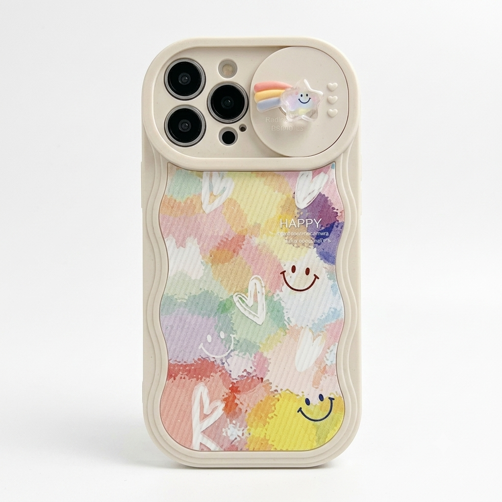 Pastel Abstract Wave Matching Couple Phone Case Set