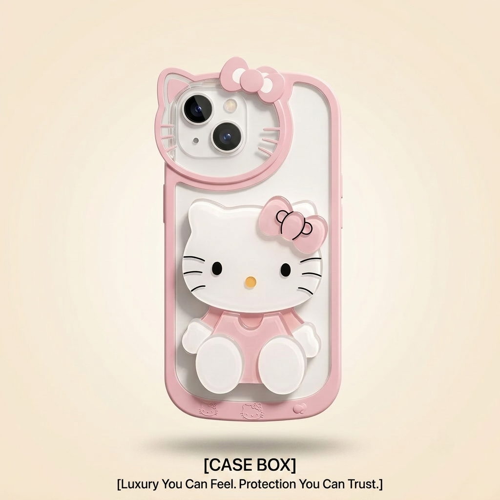 3D Hello Kitty Inspired Makeup Mirror Phone Case