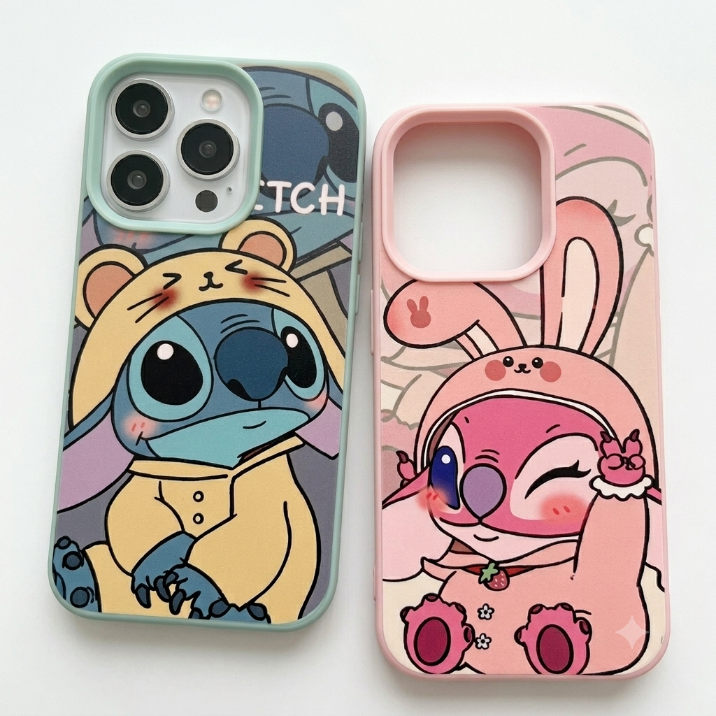 Disney Stitch & Angel Costume Matching Couple Phone Case