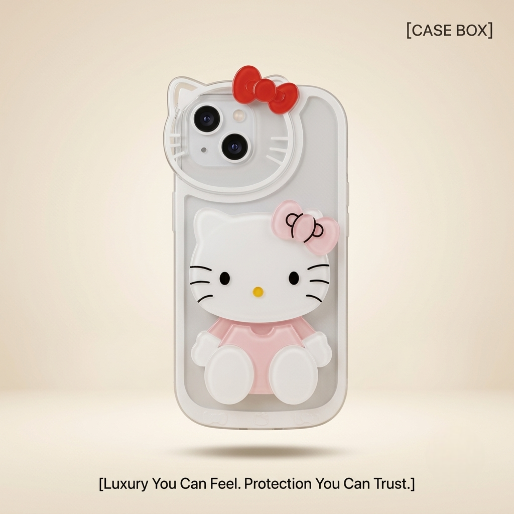 3D Hello Kitty Inspired Makeup Mirror Phone Case