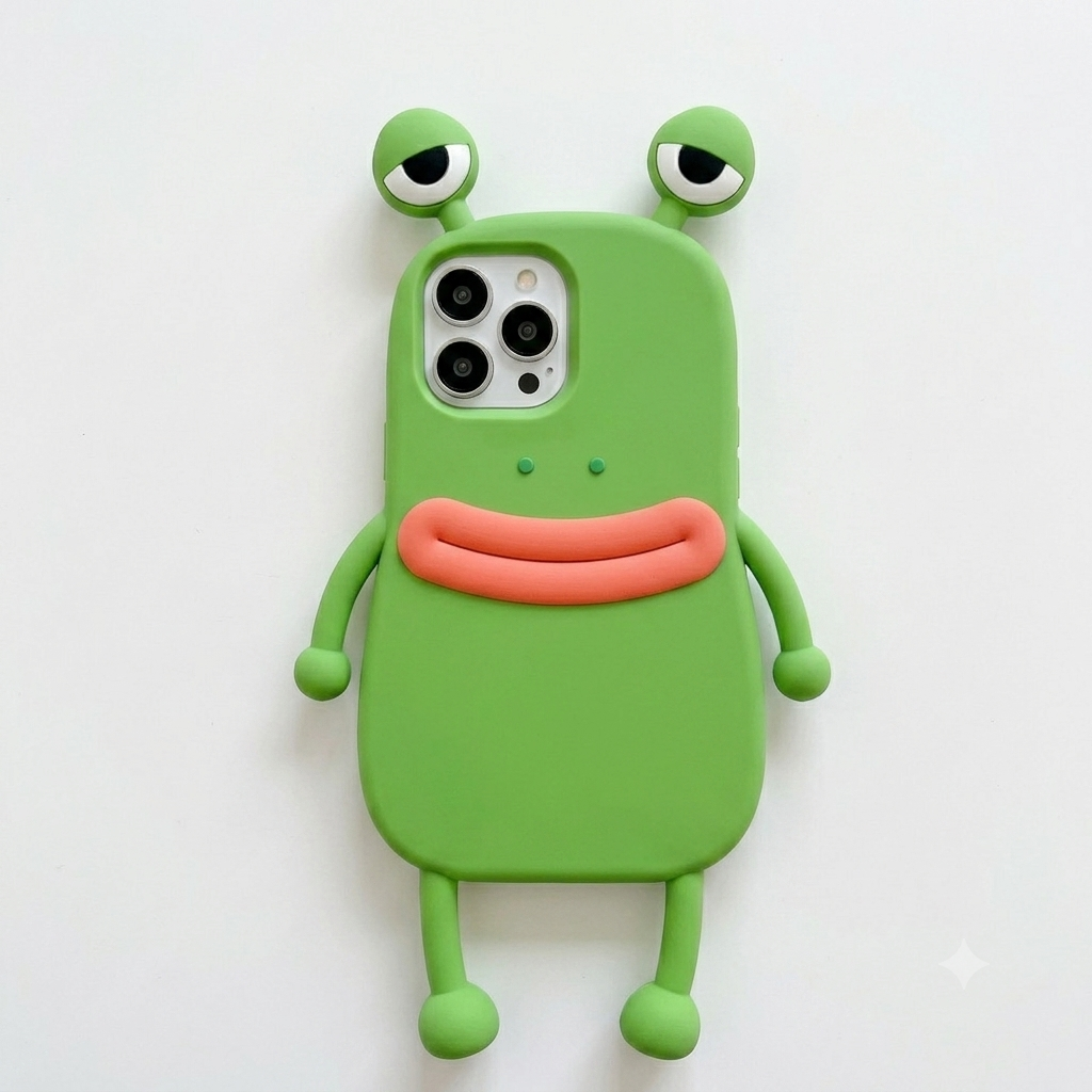 3D Cartoon Frog Silicone Shockproof Phone Case