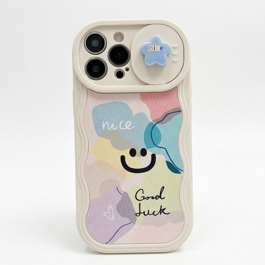 Pastel Abstract Wave Matching Couple Phone Case Set