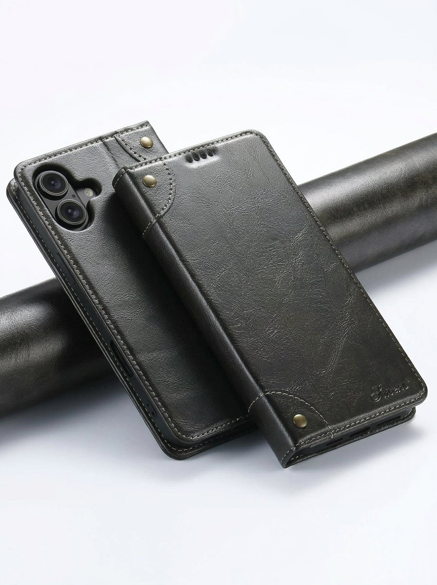 Leather Wallet Flip Case for iPhone