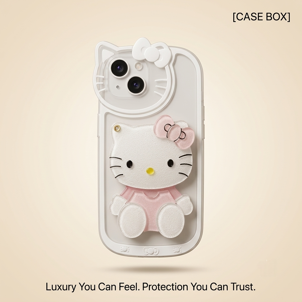 3D Hello Kitty Inspired Makeup Mirror Phone Case