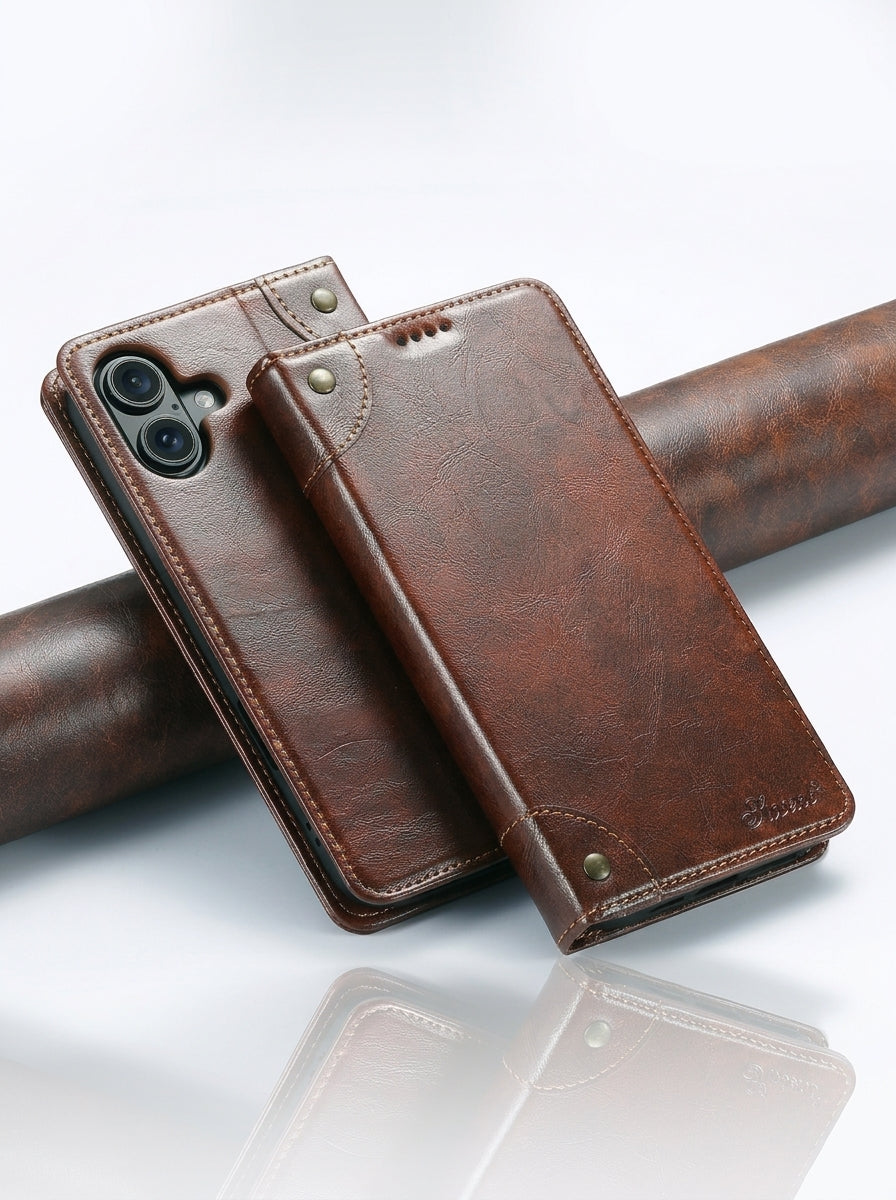 Leather Wallet Flip Case for iPhone