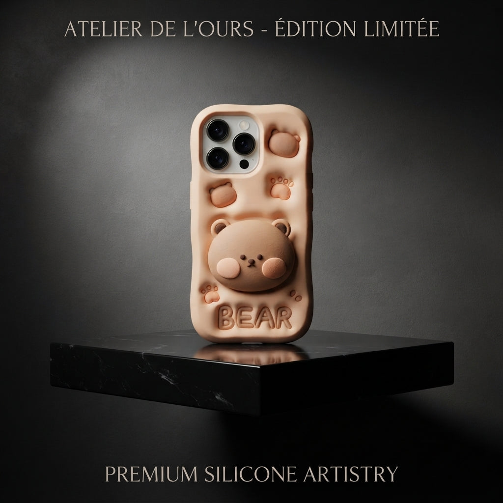 Cute Bear Hidden Holder Stand Case