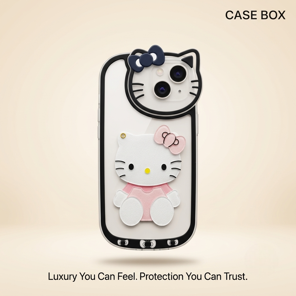 3D Hello Kitty Inspired Makeup Mirror Phone Case