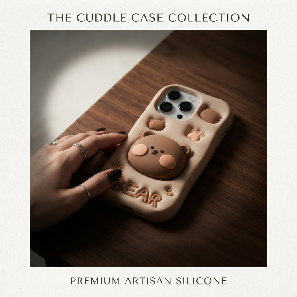Cute Bear Hidden Holder Stand Case