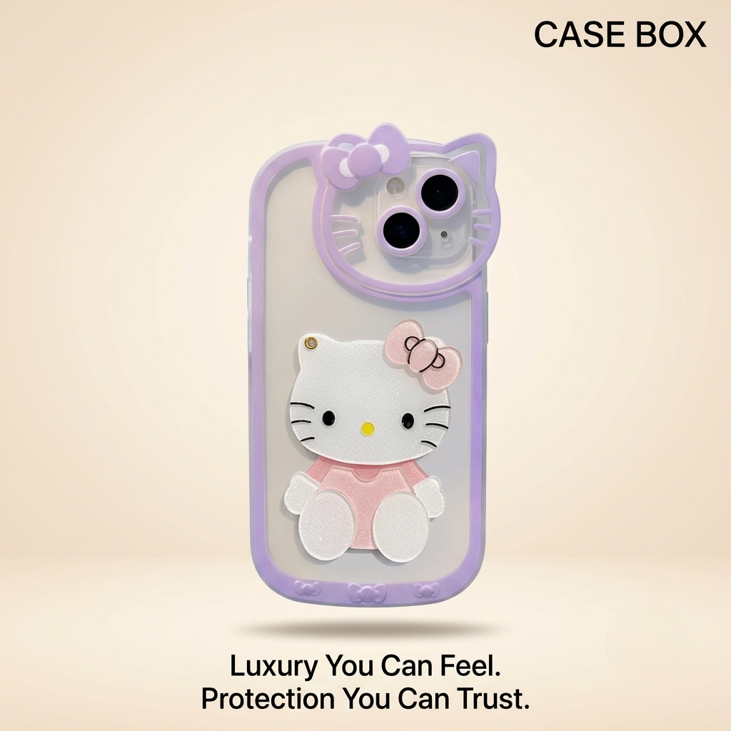 3D Hello Kitty Inspired Makeup Mirror Phone Case