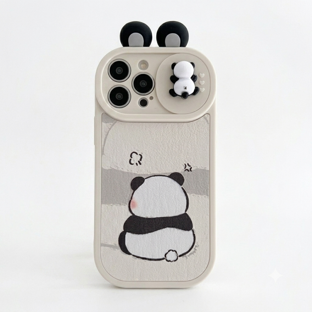 3D Cute Panda Silicon Couple Phone Case