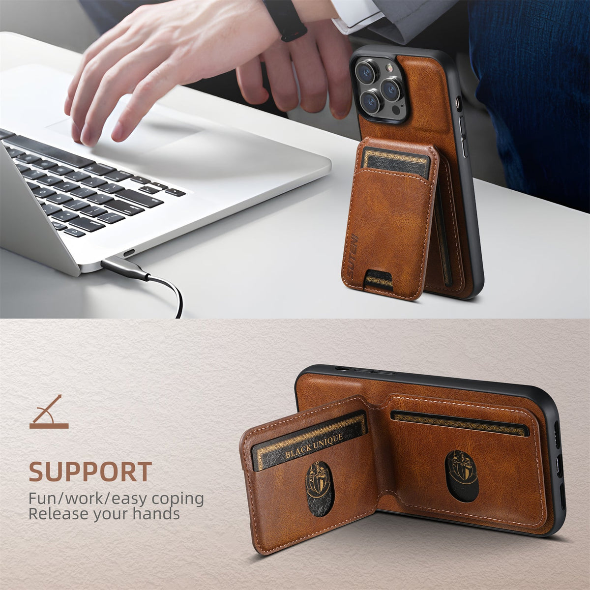 Bifold Leather Wallet Case