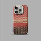 Magnetic Slim Case For Magsafe Stand Alloy Len Luxury Matte Relief Carbon Fibre Pattern PC Cover For iPhone 13 14 15 16 Pro Max