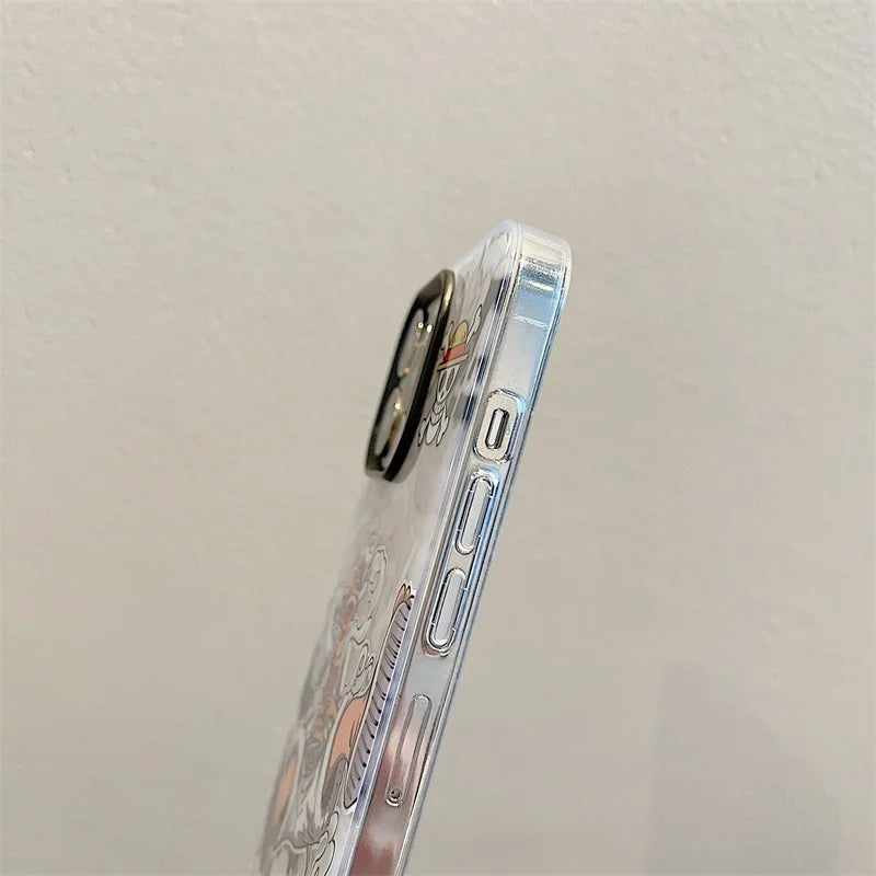 Luxury One Piece Luffy Silicone Phone Case For iPhone 11 12 13 14 15 16 Pro Max Cute Camera Shockproof Protection Cover Funda