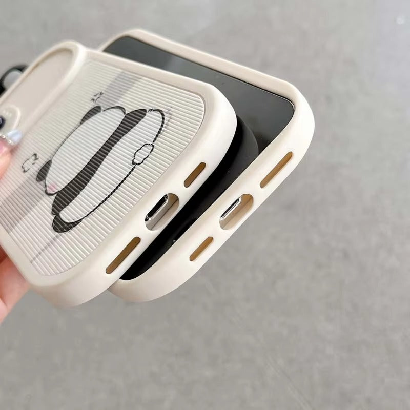 3D Cute Panda Silicon Couple Phone Case
