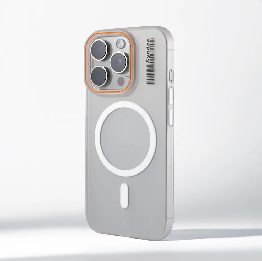 Ultra Thin Matte Translucent Barcode Pattern Hard PC Case for iPhone 17 Pro Max Air 16 15 14 13 12 For MagSafe Magnetic Cover