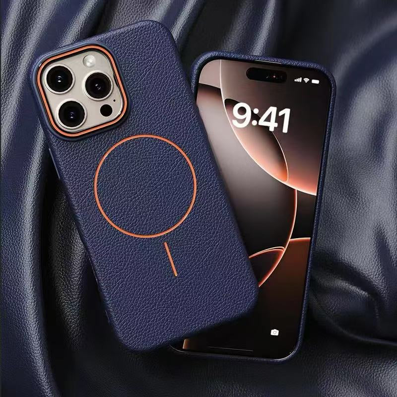 Premium MagSafe Leather Texture iPhone Case