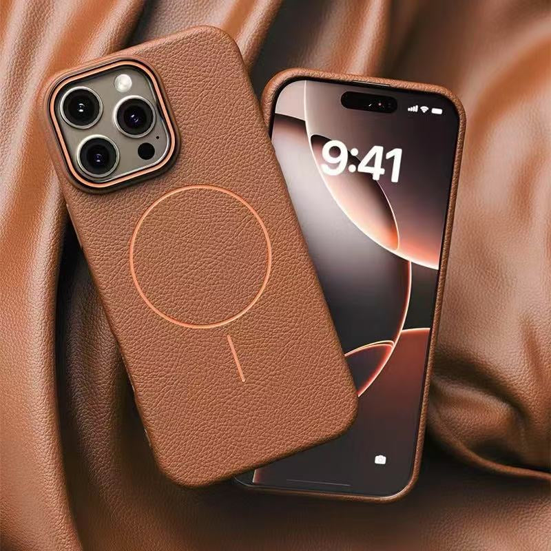 Premium MagSafe Leather Texture iPhone Case