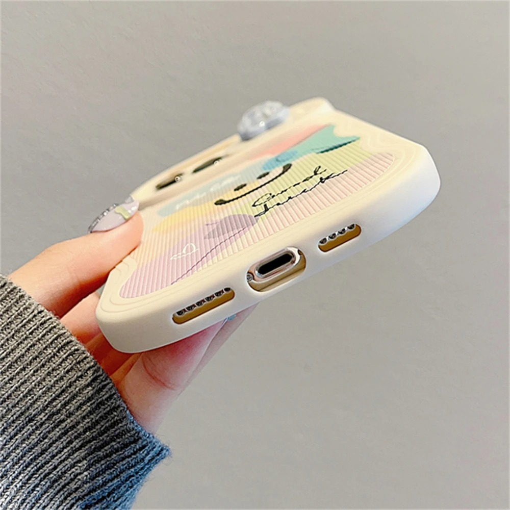 Pastel Abstract Wave Matching Couple Phone Case Set