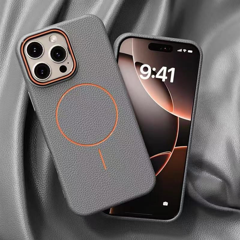 Premium MagSafe Leather Texture iPhone Case