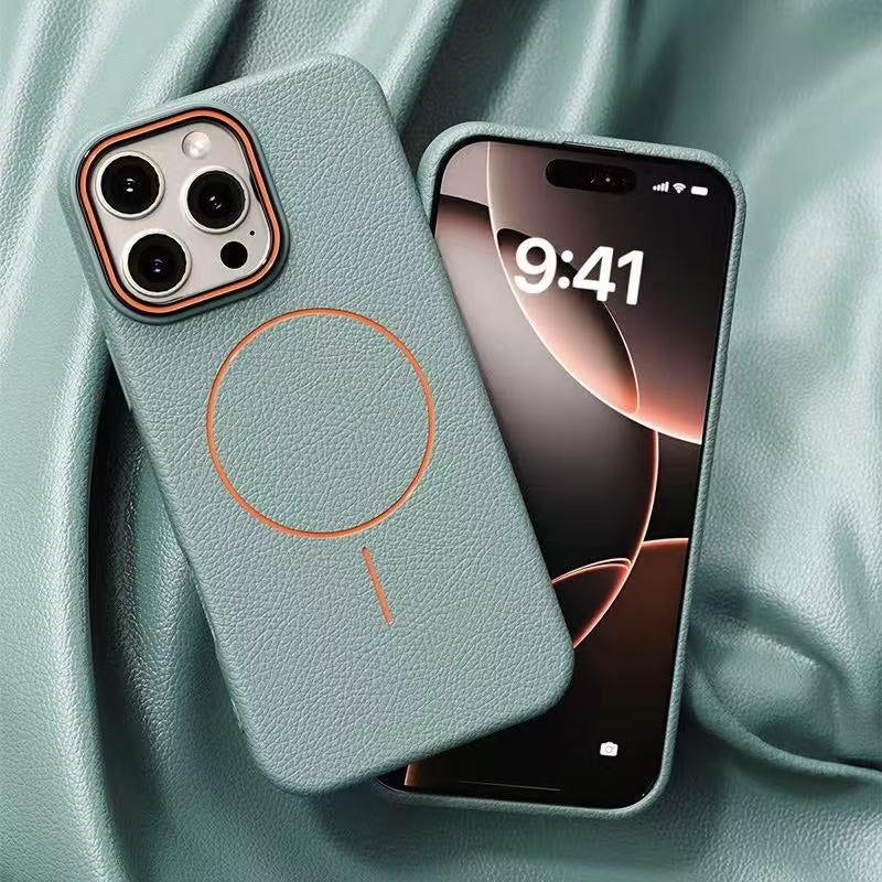 Premium MagSafe Leather Texture iPhone Case
