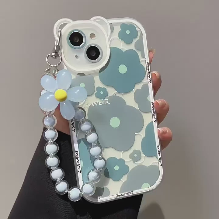 Blue Frangipani Suitable for Iphone13Promax Apple 12 Mobile Phone Case 11 Anti-Fall XS Female 15Promax Trend