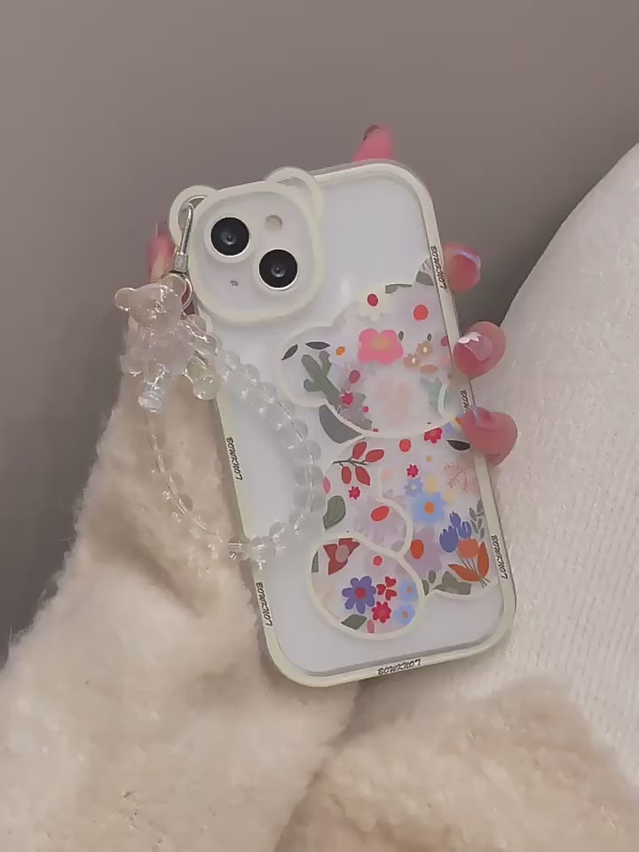 Floral Bear Suitable for Apple 13 Mobile Phone Case X New Iphone11 Fairy Model 12 High-End Xr Popular Xsmax