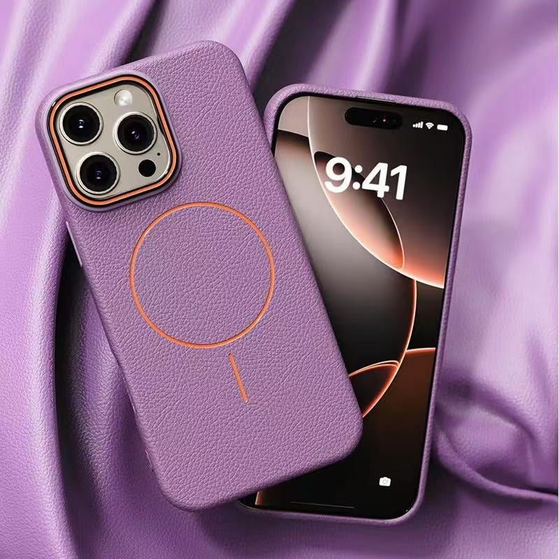 Premium MagSafe Leather Texture iPhone Case